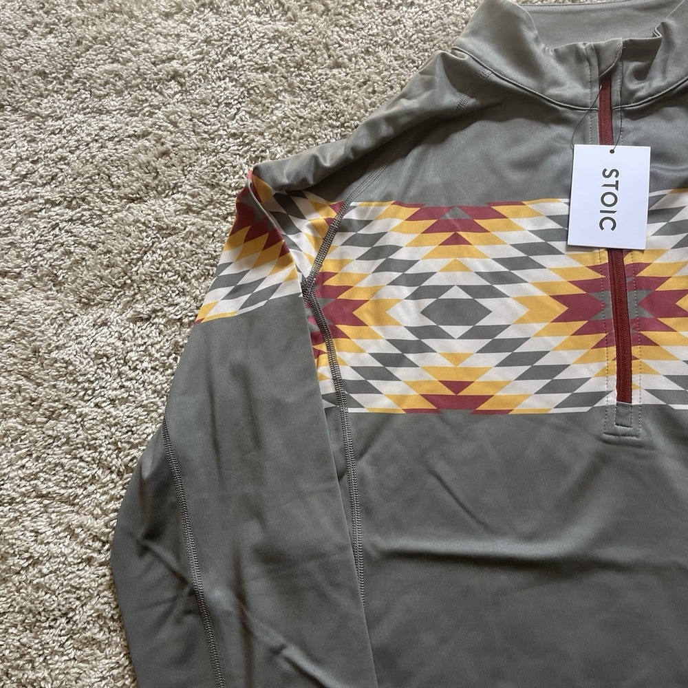 New Stoic 1/4 Zip Base layer‎ Lightweight Men's Medium Aztec Southwestern - Picture 6 of 10